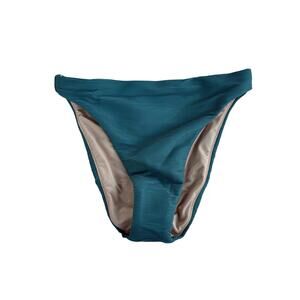 J.Crew Ribbed High-Rise‎ Cheeky Bikini Bottom, Green, Sz XXS